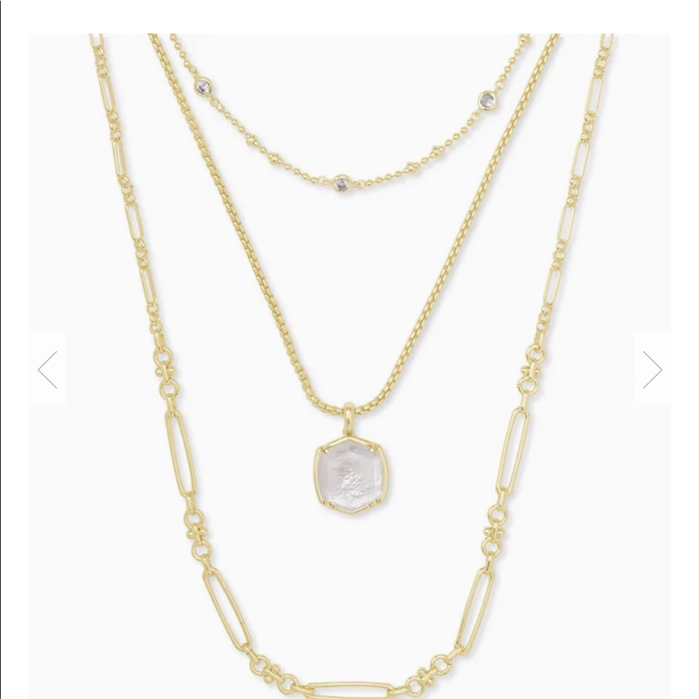 Kendra Scott Davis silver necklace w blue stone